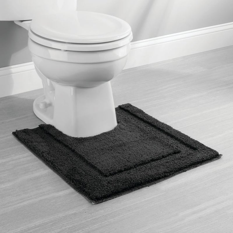 InterDesign Microfiber Polyester Contour Bathroom Rug â€“ Black Spa - Image 2